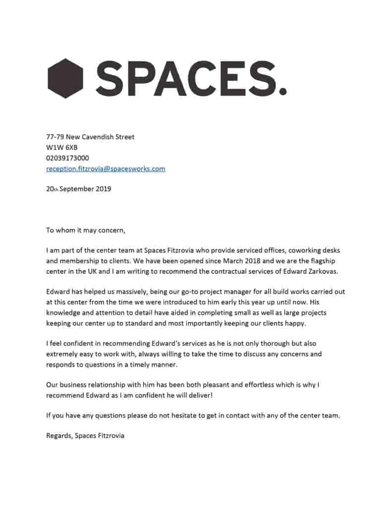 spaces testimonial for commercial fit out london office