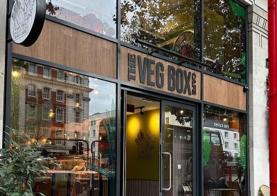 the veg box cafe fit out - external by professional restaurant fit out contractors